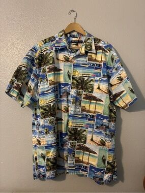 Nautica Multicolor Beach Patchwork Short-Sleeve Button Shirt